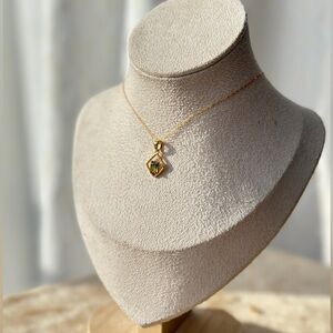 Natural bi color sapphire green and yellow 18k gold over sterling silver